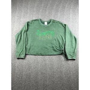 Offline by Aerie Green Cropped‎ Sweatshirt with Side Tie Size Small